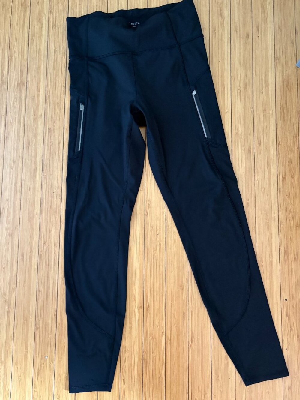 Athleta Rainier Tight Leggings Black High Rise Zip Pocket Size S